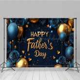Lofaris Elegant Blue Floral Balloons Fathers Day Backdrop