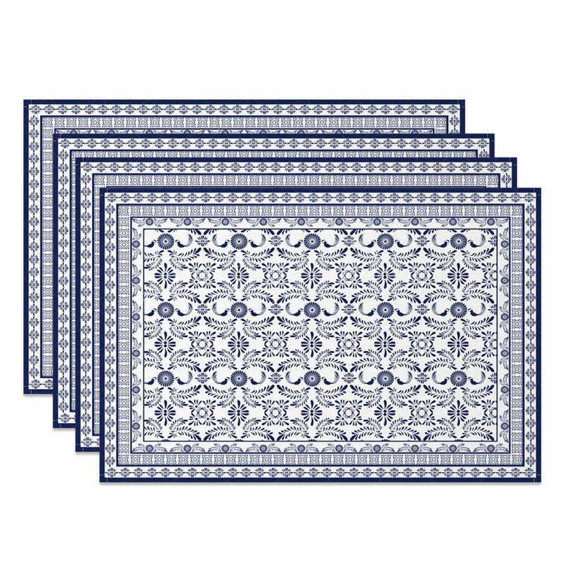 Lofaris Elegant Blue Slovakia Pattern Set of 4 Placemats