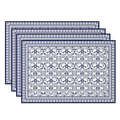 Lofaris Elegant Blue Slovakia Pattern Set of 4 Placemats