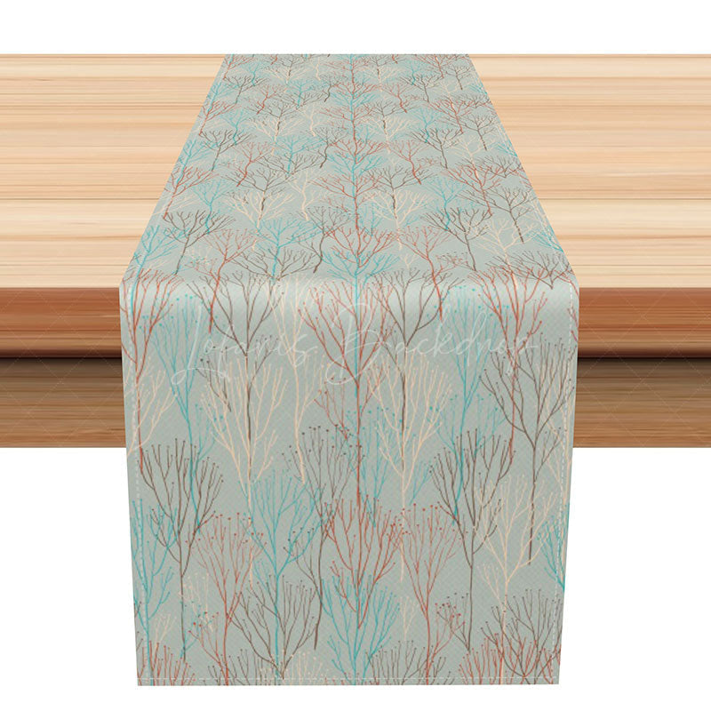 Lofaris Elegant Blue Tree Branch Table Runner with a Sweet Fresh Design Modern Botanical Spring Kitchen or Dining Decor