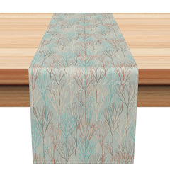 Lofaris Elegant Blue Tree Branch Table Runner with a Sweet Fresh Design Modern Botanical Spring Kitchen or Dining Decor