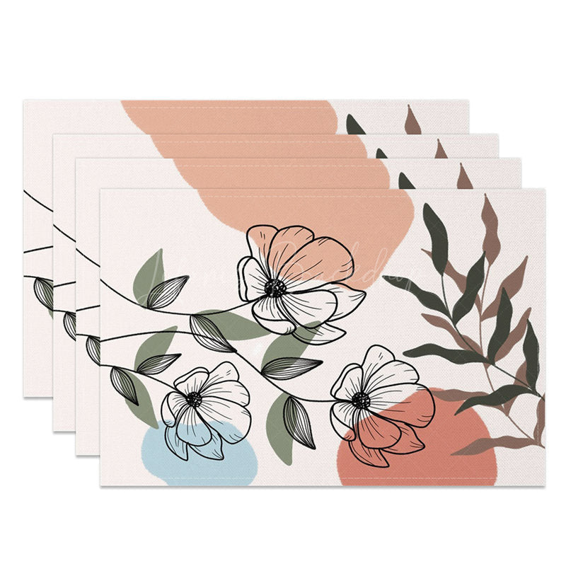 Lofaris Elegant Boho Floral Sweet Spring Set of 4 Placemats
