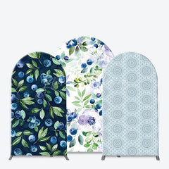 Lofaris Elegant Botanical Blueberry and Floral Arch Backdrop Kit Nature Inspired Party Decor Photo Booth Prop