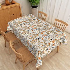 Lofaris Elegant Classical Orange Grey Blue Flower Tablecloth