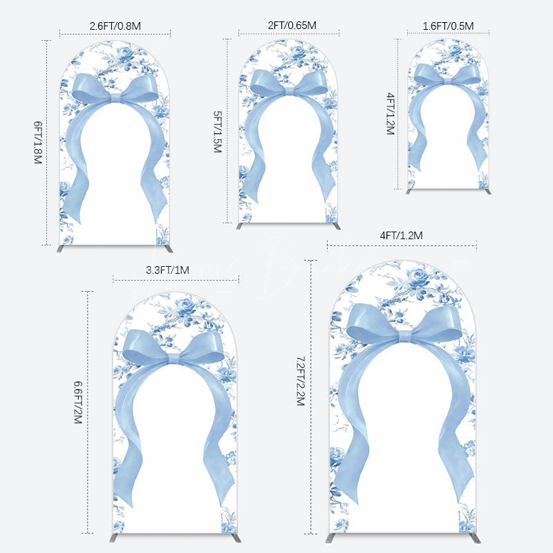 Lofaris Elegant Color Bows Floral Birthday Arch Backdrop