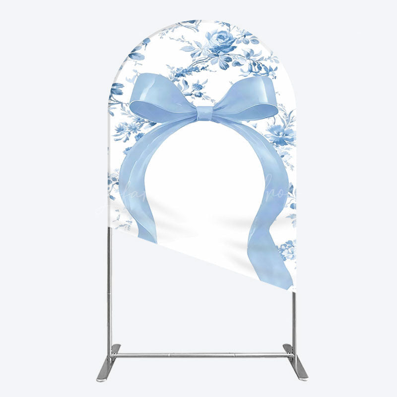 Lofaris Elegant Color Bows Floral Birthday Arch Backdrop