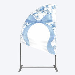 Lofaris Elegant Color Bows Floral Birthday Half Moon Arch Backdrop