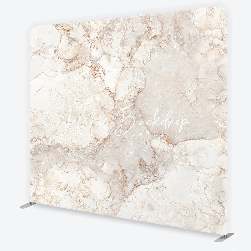 Lofaris Elegant Cream and Brown Marble Texture Square Double-Sided Backdrop Natural Stone Veins Photography Background