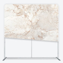 Lofaris Elegant Cream and Brown Marble Texture Square Double-Sided Backdrop Natural Stone Veins Photography Background
