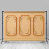 Lofaris Elegant Cream Wall Photography Backdrop with Floral Molding Vintage Botanical Panel Studio Photo Prop Decor