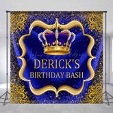 Lofaris Elegant Crown Curtain Happy Birthday Custom Backdrop