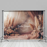 Lofaris Elegant Curtain Boho Floral Reed Wedding Backdrop