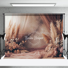 Lofaris Elegant Curtain Boho Floral Reed Wedding Backdrop