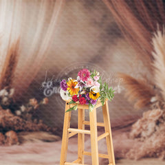 Lofaris Elegant Curtain Boho Floral Reed Wedding Backdrop
