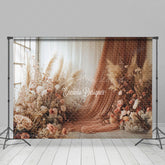 Lofaris Elegant Curtain Boho Floral Wedding Photo Backdrop