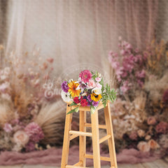 Lofaris Elegant Curtain Window Boho Floral Wedding Backdrop