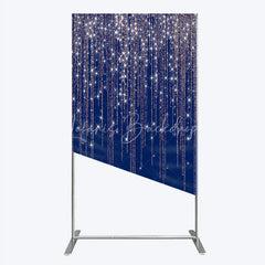 Lofaris Elegant Dark Blue and Rose Gold Glitter Sparkling Cascading Rectangle Arch Backdrop Party Celebration Decor
