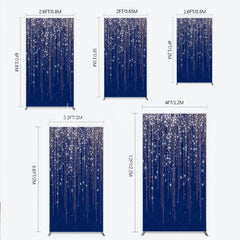 Lofaris Elegant Dark Blue and Rose Gold Glitter Sparkling Cascading Rectangle Arch Backdrop Party Celebration Decor