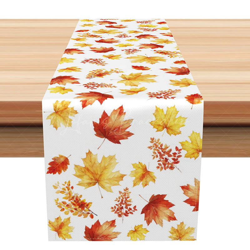 Lofaris Elegant Fall Table Runner with Sweet Autumn Maple Leaves for Thanksgiving Holiday and Seasonal Decor
