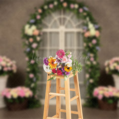Lofaris Elegant Floral Arch Door Sweet Wedding Backdrop