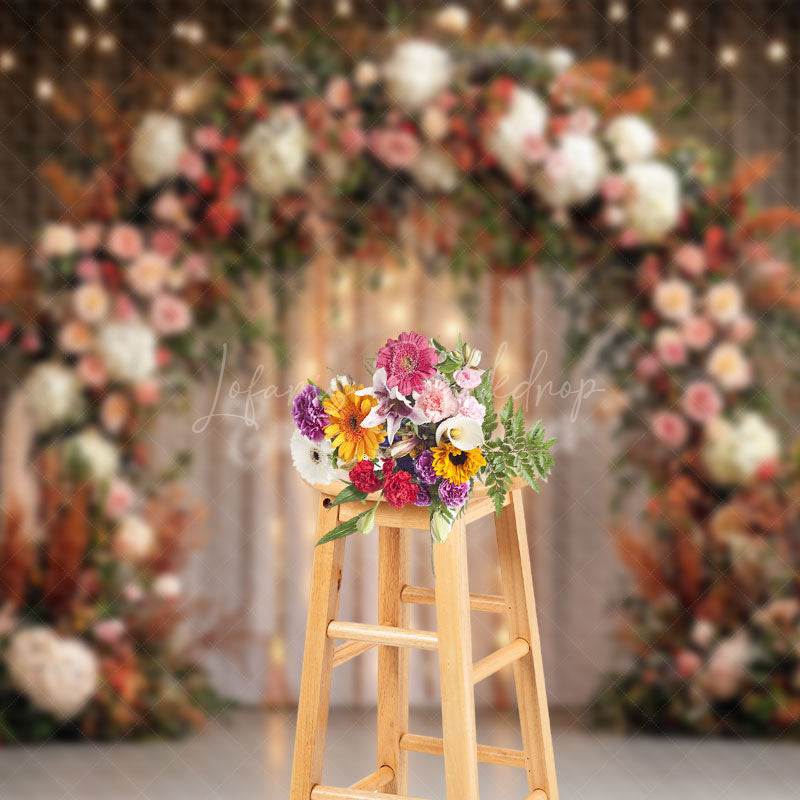 Lofaris Elegant Floral Arch Light Wedding Photo Backdrop