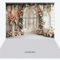 Lofaris Elegant Floral Archway and White Door Combo Set Backdrop Romantic Wedding Bridal Shower Party Decoration