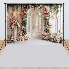 Lofaris Elegant Floral Archway and White Door Combo Set Backdrop Romantic Wedding Bridal Shower Party Decoration
