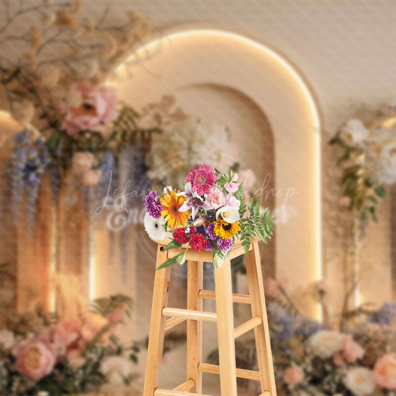 Lofaris Elegant Floral Archway Scene Accents Spring Backdrop
