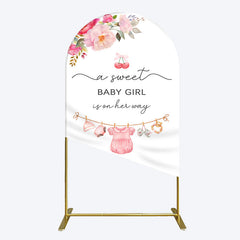 Lofaris Elegant Floral Baby Shower Arch Backdrop For Girls