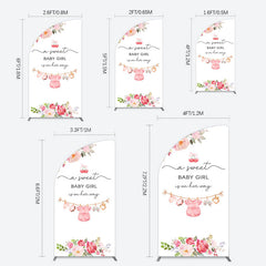 Lofaris Elegant Floral Baby Shower Half Moon Arch Backdrop For Girls