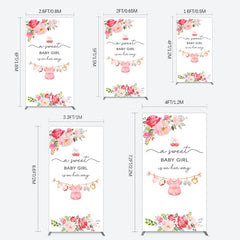 Lofaris Elegant Floral Baby Shower Rectangle Backdrop For Girls