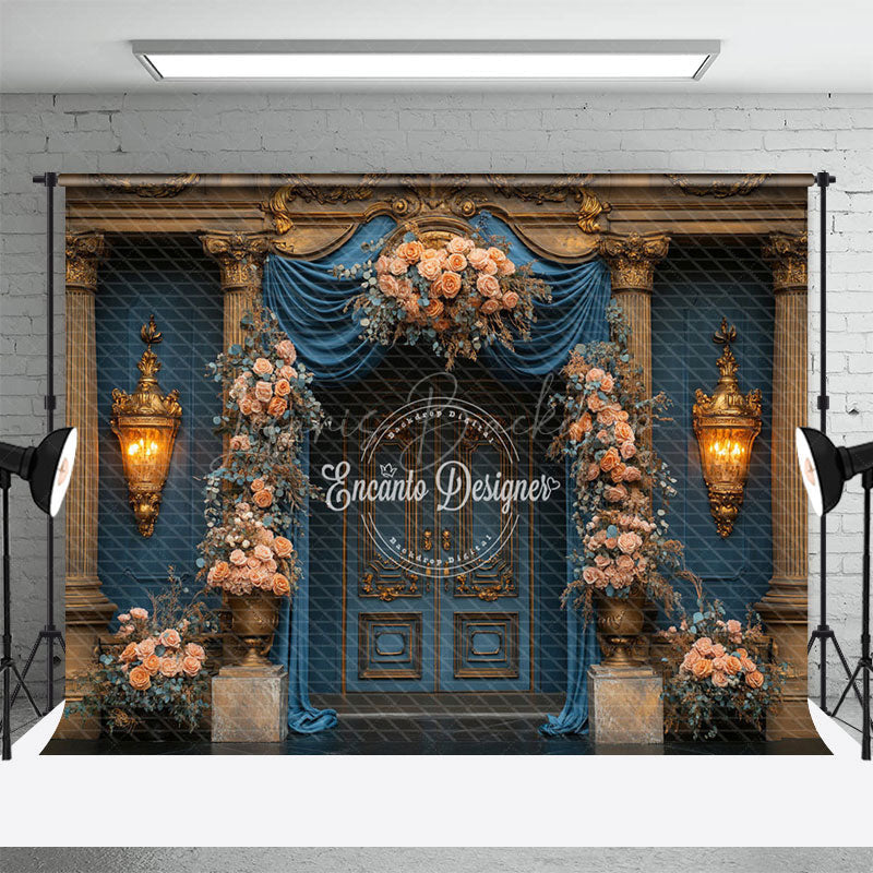 Lofaris Elegant Floral Curtain Door Sweet Wedding Backdrop