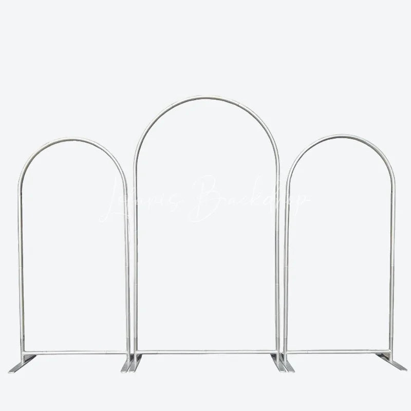 Lofaris Elegant Floral Wedding Arch 3 Piece Frame Set Chiara Backdrop Stand Ceremony Party Decor Kit