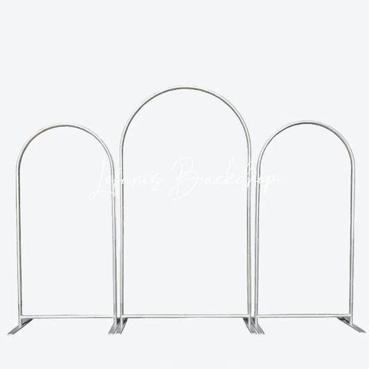 Lofaris Elegant Floral Wedding Arch 3 Piece Frame Set Chiara Backdrop Stand Ceremony Party Decor Kit