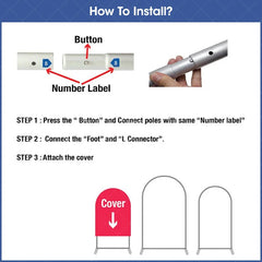 Lofaris Elegant Floral Wedding Arch 3 Piece Frame Set Chiara Backdrop Stand Ceremony Party Decor Kit