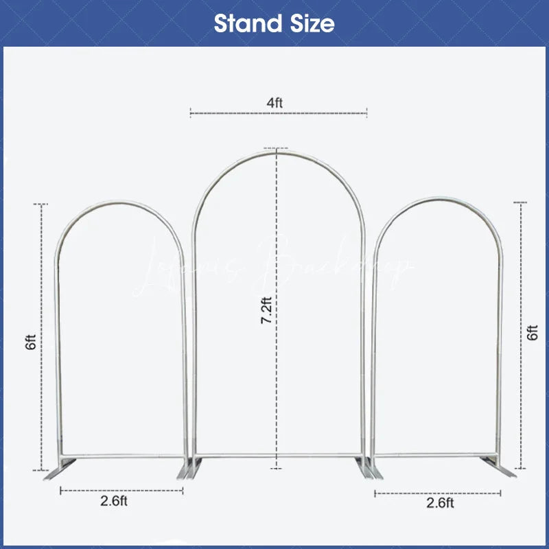 Lofaris Elegant Floral Wedding Arch 3 Piece Frame Set Chiara Backdrop Stand Ceremony Party Decor Kit
