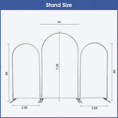Lofaris Elegant Floral Wedding Arch 3 Piece Frame Set Chiara Backdrop Stand Ceremony Party Decor Kit