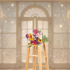 Lofaris Elegant French Doors with Sparkles Photography Backdrop Winter Palace Ballroom Christmas or Wedding Photos