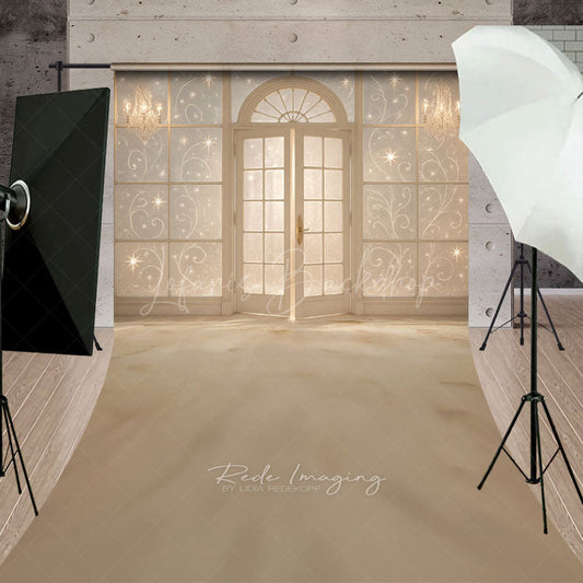 Lofaris Elegant French Doors with Sparkles Sweep Backdrop Winter Palace Ballroom Christmas or Wedding Photo Floor