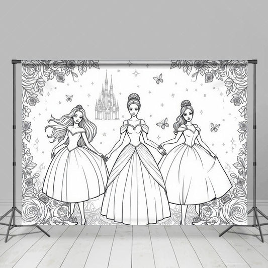 Lofaris Elegant Girls In Gorgeous Dresses Castle Backdrop