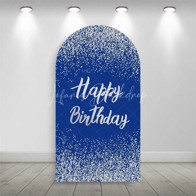 Lofaris Elegant Happy Birthday Arch Backdrop Sparkling Glitter Dust Party Celebration Background
