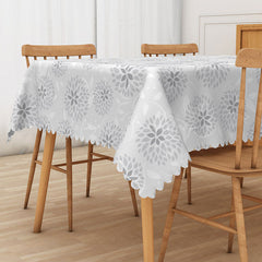 Lofaris Elegant Hydrangea Floral Rectangle Tablecloth with Repeating Pattern for Wedding and Bridal Shower Decor