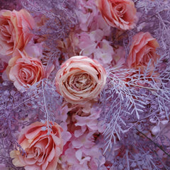 Lofaris Elegant Lavender and Pink Rose Artificial Flower Wall Beautiful Romantic Wedding Party Event Decor