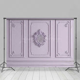 Lofaris Elegant Lavender Wall Photography Backdrop with Ornate Mirror Classic Molding Panel Studio Photo Prop Decor