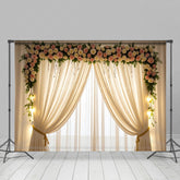 Lofaris Elegant Lighted Floral Window Accent Wedding Backdrop