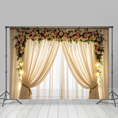 Lofaris Elegant Lighted Floral Window Accent Wedding Backdrop