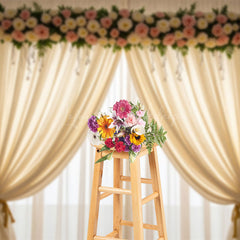 Lofaris Elegant Lighted Floral Window Accent Wedding Backdrop