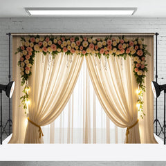 Lofaris Elegant Lighted Floral Window Accent Wedding Backdrop