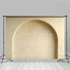 Lofaris Elegant Minimalist Light Beige Arched Wall Photography Backdrop Modern Textured Plaster Design for Portraits