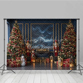 Lofaris Elegant Navy Blue Christmas Photography Backdrop Nutcrackers and Snowman Starry Night Holiday Photo Background